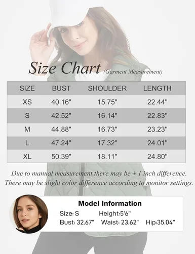 Vista 5 de COZYPOIN Chaleco acolchado ligero para mujer, sin mangas, cuello alto, con botones, acolchado con bolsillos