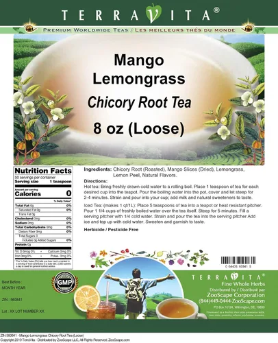 Vista 2 de Té de raíz de achicoria y limoncillo de mango (suelto) (8 oz, ZIN: 560841)
