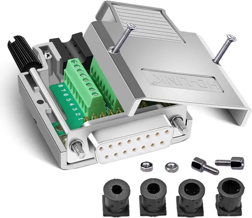 Vista 12 de Adaptador macho de terminal DB15 sin soldadura RS232 a 15 pines