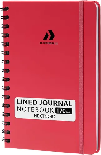 Vista 25 de Nextnoid Cuaderno de espiral forrado para mujeres y hombres, tamaño A5 (5.8 x 8.3 pulgadas), 170 páginas, cuadernos de tapa dura para trabajo y toma