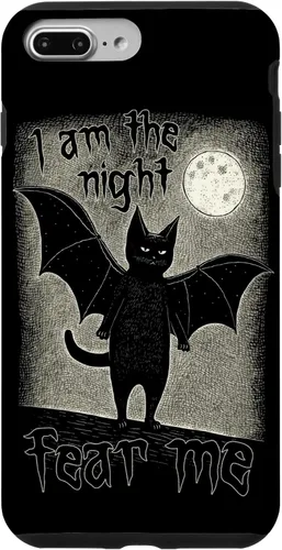 Vista 9 de Funda para iPhone 15 I Am The Night Fear Me Cute Black Cat Bat Punk Goth Grunge