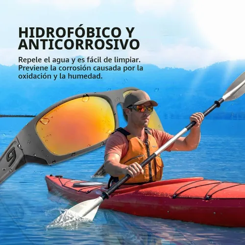 Vista 5 de NINES Lentes de sol polarizados FORK, NIRTECH y UV400, lentes antirreflejos hidrofóbicos. Ideal para pesca y aventuras al aire libre