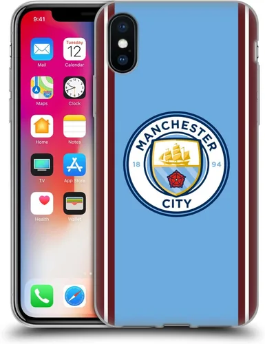 Vista 163 de Head Case Designs Funda de gel con licencia oficial del Manchester City Man City FC Away 2022/23 [protección de grado militar] compatible con Apple