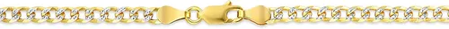 Vista 2 de PORI JEWELERS - Collar de cadena cubana (plata de ley 0.146in, 2 tonos)
