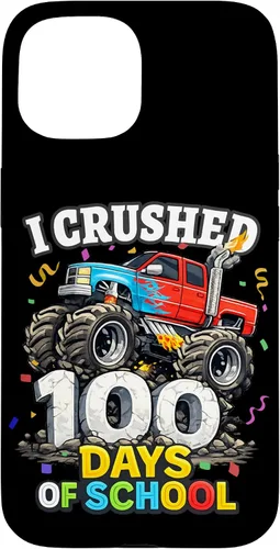 Vista 6 de I Crushed 100 Days of School - Monster Truck 100th Day Boys Case for iPhone 16
