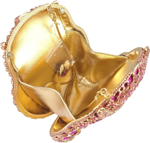 Vista 5 de Boutique De FGG Mini bolso de mano de cristal para fiesta de búho para mujer, bolsos de noche de animales, bolso de mano con diamantes de imitación