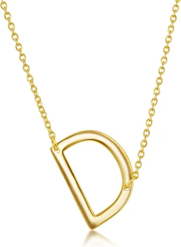 Vista 41 de Dainty Sideways Initial Necklace for Women – Sterling Silver or 14K Gold Plated 20mm Alphabet Letter Pendant