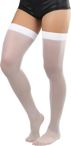 Vista 28 de ToBeInStyle Medias de red atemporales con costura trasera para mujer