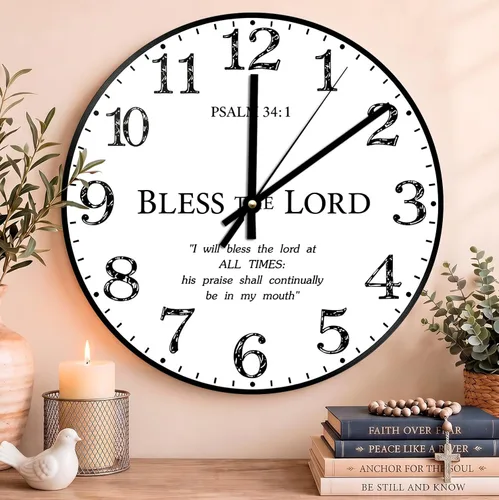 Vista 180 de Reloj con versículo bíblico con citas de Jesús, relojes de 0929Regalos Cristianos (2)