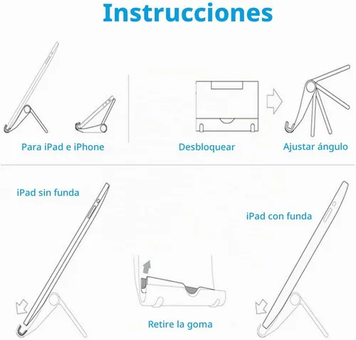 Vista 6 de VOVIGGOL Paquete de 4 soportes para teléfono celular para escritorio, soporte plegable para teléfono celular, soporte ajustable para tableta