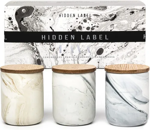 Vista 7 de Hidden Label Velas de soja perfumadas, Vela grande de 12oz Mango Guava en frasco de cerámica colección Lava, Regalos hermosos para cumpleaños
