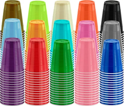 Vista 6 de DecorRack - Vasos desechables y reutilizables de 12 onzas para fiestas de cumpleaños, despedidas de soltera, campamentos, eventos en interiores y al