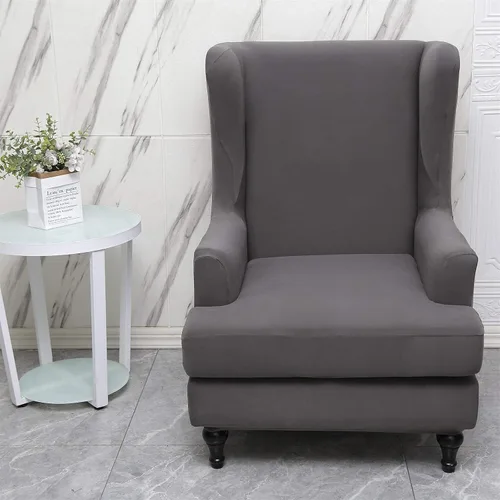 Vista 22 de Eco-Ancheng Funda para silla Wingback, 2 piezas, respaldo de ala, fundas de elastano para sillón con respaldo de ala, fundas para sillón con parte