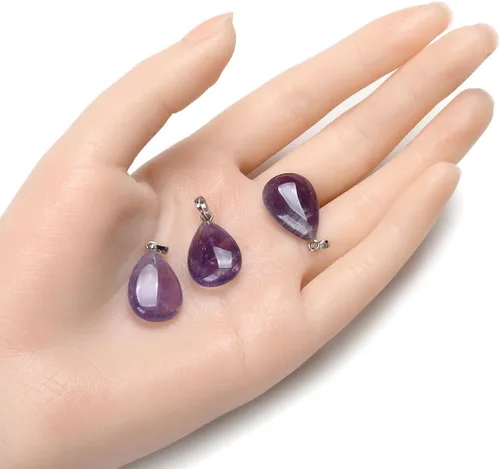 Vista 2 de Adabele Piedra semipreciosa natural de 0.787 pulgadas (0.787 in), colgante de gota de gota suelta para collar, aretes, llavero, colgante
