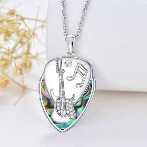 Vista 3 de MEIDERBO Regalos de graduación S925 para música, bailarina, guitarra, enfermera, brújula, voleibol, trébol, plata de ley, joyería con colgante