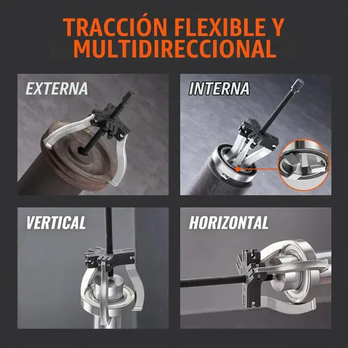 Vista 4 de VEVOR Juego de extractor de engranajes, kit de extractores de 7.6 cm y 17.8 cm, herramienta de extracción de engranajes de 3 mordazas para volante