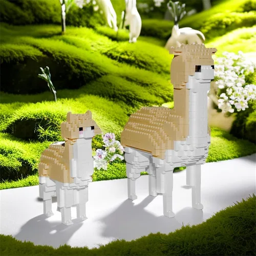 Vista 5 de Larcele 1258 piezas de dos alpacas micro bloques de construcción para niños
