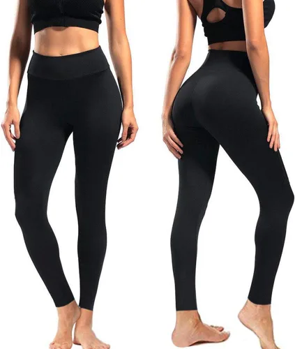 Vista 2 de High Waisted Leggings for Women - Soft Athletic Tummy Control Pants for Running Cycling Yoga Workout - Reg & Plus