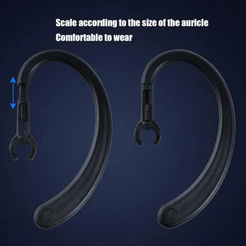 Vista 5 de Auriculares de centro de llamadas, gancho de oreja de una cara de 0.138 in con micrófono, auriculares de teléfono de una sola oreja para teléfonos