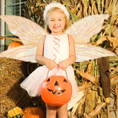 Vista 2 de Alas de hadas para niñas alas de mariposa alas de hadas brillantes transparentes para disfraz Halloween cosplay