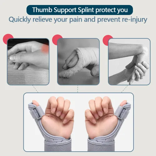 Vista 3 de Férula de soporte para el pulgar para artritis, tendinitis, soporte nocturno, cómoda banda de compresión del pulgar, esguince del pulgar, tensión