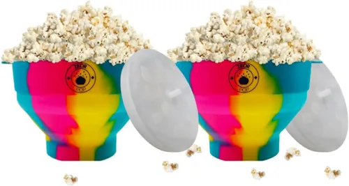 Vista 10 de Palomitas de maíz de silicona para microondas, cuenco plegable, para hacer palomitas de maíz para microondas, reutilizable, palomitas de maíz sin
