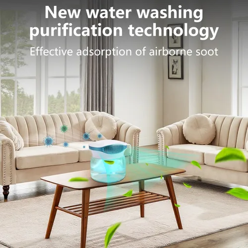 Vista 3 de Purificadores de aire de agua para el hogar, difusor de aroma para lavadora de aire, humidificador de lavado de filtro de aire, aceites esenciales