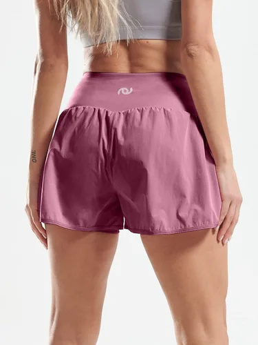 Vista 2 de Cadmus - Pantalones cortos de entrenamiento para mujer 2 en 1, para gimnasio, atlético. Pantalones cortos de entrenamiento con bolsillos