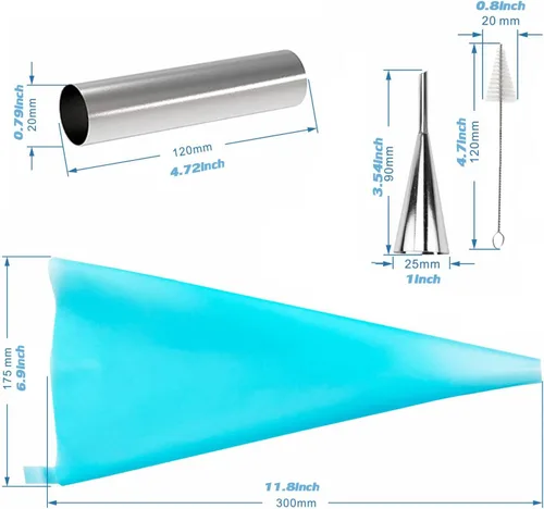 Vista 7 de Molde de tubos de Cannoli, forma tubular de acero inoxidable Cannoli Kit