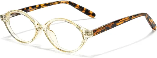 Vista 12 de TIJN Olisa Blue Light Blocking Glasses for Women Men,Retro Oval Frame Bluelight Eyeglasses for Gaming Computer Screen Use 01. Tortuga Whisky