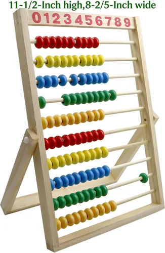 Vista 10 de MAGIKON Marco de números de madera para contar, ábaco de 10 filas para niños que aprenden matemáticas (11-1/2 pulgadas)