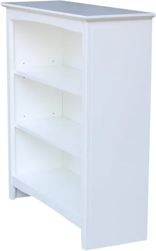 Vista 7 de Estantería Shaker de madera maciza, 36" de alto, color blanco