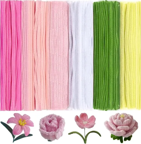 Vista 22 de Limpiapipas pastel, 500 unidades, 10 tallos de chenilla surtidos para manualidades Esquema de color de caramelo de macaron