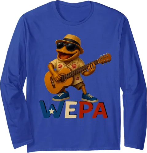 Vista 4 de Playera de manga larga africana Playera Coqui Boricua Puerto Rico Wepa Taino