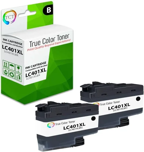 Vista 8 de TCT Paquete de 4 cartuchos de tinta, repuesto compatible para Brother LC401XL Series, alto rendimiento, funciona con Brother MFC-J1010 J1012 J1170