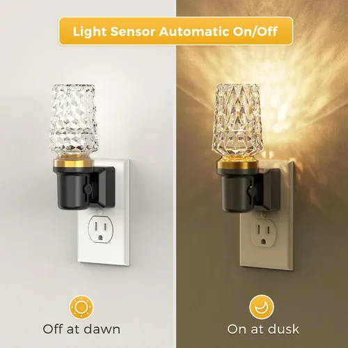 Vista 2 de L LOHAS LED - Luz nocturna enchufable con sensor de luz, 0-100Lm de brillo ajustable, 3000K blanco suave, luz nocturna decorativa de acrílico