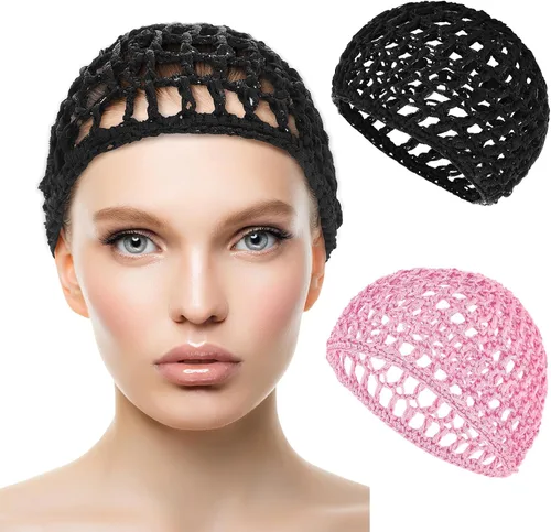 Vista 16 de WLLHYF Gorros de Peluca para Cabello Grueso y Largo, Gorros Ajustables de Red Malla Trenzada para Tejer, Hacer Crochet, Coser, Tejido de Red
