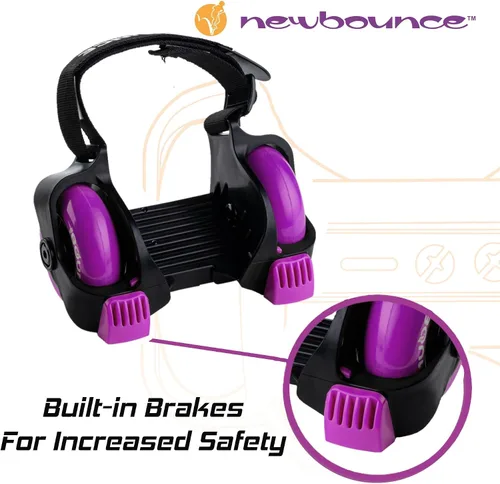 Vista 3 de Nuevos patines de tacón de rebote - Jet Wheelies para zapatos - Patines de tacón ajustable para niños - Talla única Púrpura