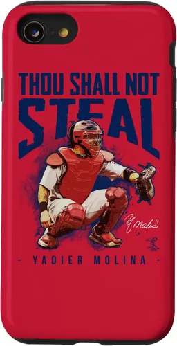 Vista 18 de Yadier Molina - Carcasa para iPhone 17, diseño de "Thou Shall Not Steal
