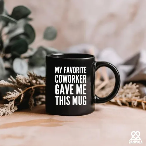 Vista 5 de Mi colega favorito me regaló esta taza Regalo de despedida de colega Gracioso Tazas de jefe de oficina Tazas de café de empleado para despedida Negro