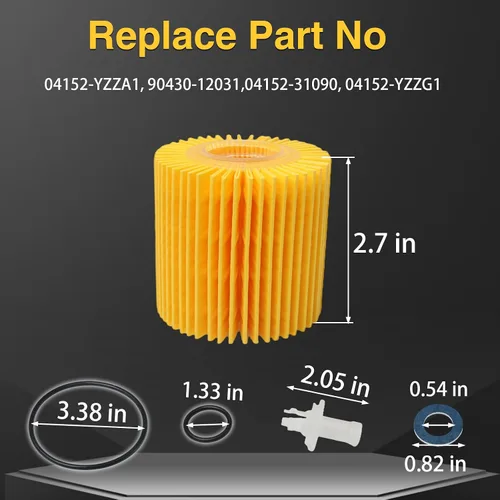 Vista 3 de 4 juegos de filtros de aceite de motor compatibles con Toyota, Camry, Highlander, Rav4, Sienna, Tacoma, Lexus y otros modelos Reemplazar #