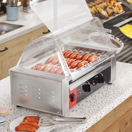 Vista 9 de Hot Dog - Horno eléctrico para pizza con 7 rodillos y doble cubierta comercial de 16 pulgadas