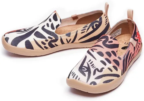 Vista 5 de UIN Mocasines casuales para mujer, de viaje, pintados, para caminar, ligeros, cómodos, de lona, tenis de moda