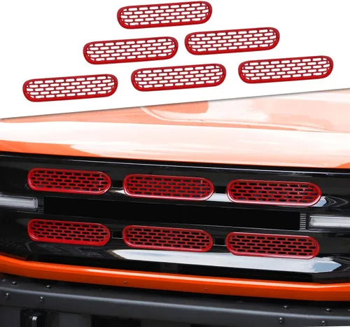 Vista 10 de JeCar Insertos de rejilla delantera, marco de rejilla de malla, accesorios exteriores compatibles con Ford Bronco 2021-2023, color negro