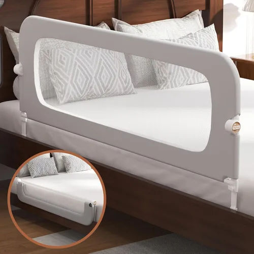 Vista 10 de FigTime Baranda de cama para niños pequeños, protector de baranda de cama de bebé para niños, barandas de cama para niños pequeños con ajuste