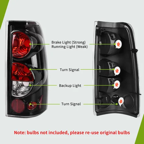 Vista 6 de DWVO Conjunto de luces traseras para faros delanteros compatibles con Chevy Silverado 1500/2500HD 2003-2006, Silverado 2500 2003-2004, Silverado