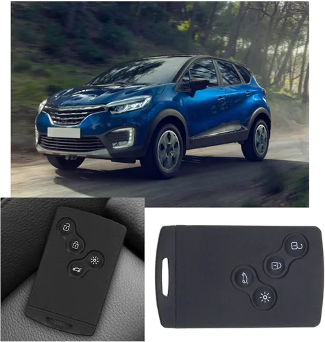 Vista 4 de Carcasa de repuesto para llavero de automóvil de 2 botones de 4 botones con llaves, funda inteligente para mando a distancia compatible con Renault