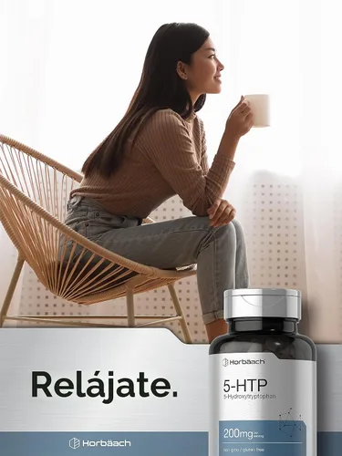 Vista 6 de Horbäach 5HTP 200mg Suplemento 180 Cápsulas 5 Hidroxitriptófano
