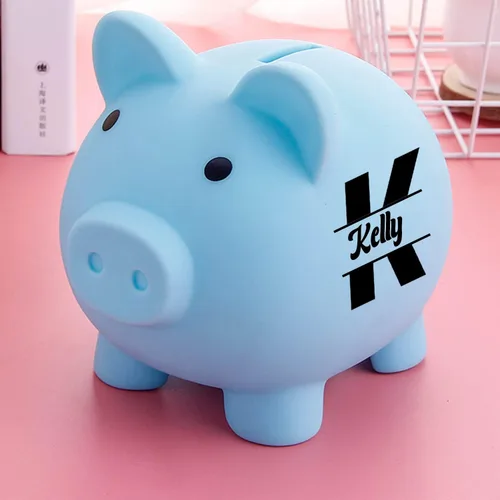 Vista 6 de AIFLM Alcancía personalizada con nombre personalizado, caja de dinero para niñas y niños, caja de dinero de ahorro para cumpleaños, Navidad, día