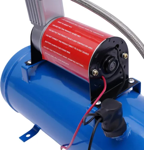 Vista 5 de Compresor de aire 100PSI DC 12V con tanque de 6 litros 1.6 galones para cuernos de tren neumáticos de autocaravana, cable de 12.47 pies